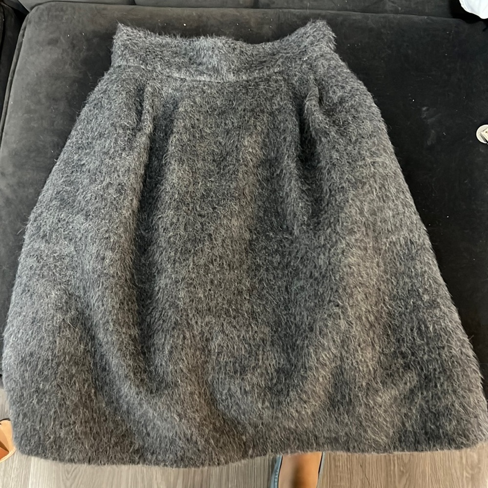Grey fur skirt